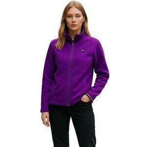 Paul Hamilton Jacket Womens XL Purple Fleece Heated Sweater Coat  USB Port